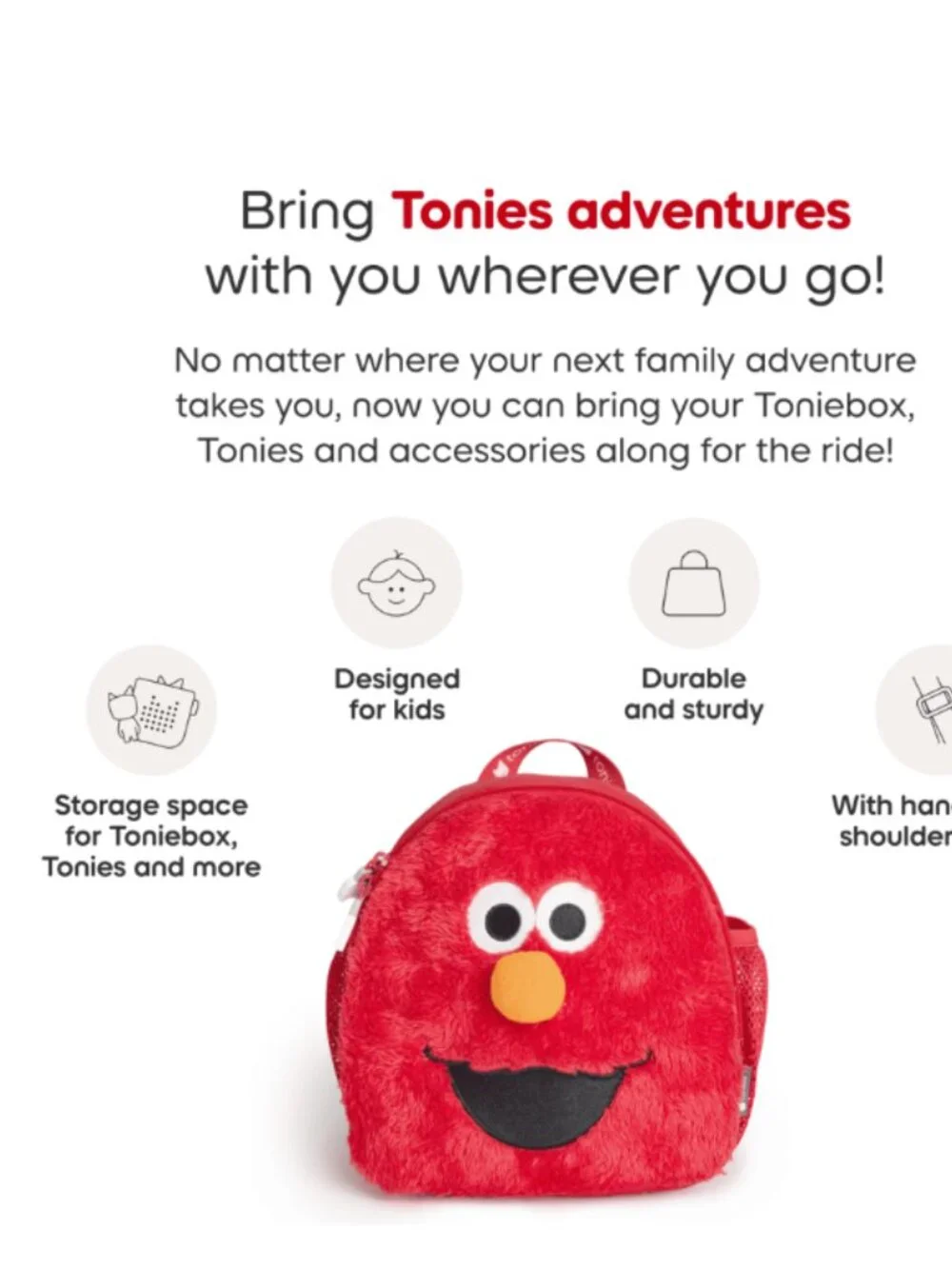 tonies Elmo Character Backpack Carry Case for Toniebox & Accessories